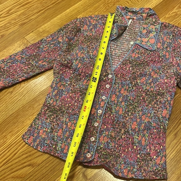 NWT Free People Amelia Printed Blouse Bell Sleeve Blouse $138 Size M or L - Picture 12 of 16